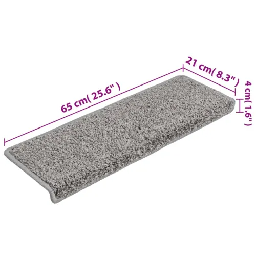 Prostirke za stepenice 10 kom 65x21x4 cm sive s pravokutnim rubom - Siva 10 Cijena