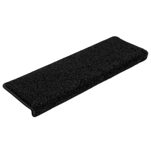 Prostirke za stepenice 10 kom 65x21x4 cm Crne s pravokutnim rubom - Crna 10 Cijena
