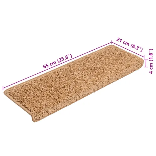 Prostirke za stepenice 10 kom 65x21x4 cm bež pravokutni rub - Bež 10 Cijena