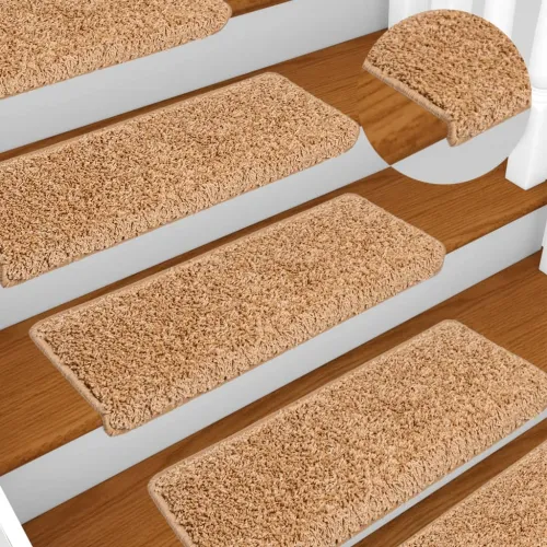 Prostirke za stepenice 10 kom 65x21x4 cm bež pravokutni rub - Bež 10 Cijena