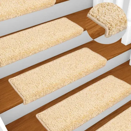 Prostirke za stepenice 10 kom 65x21x4 cm krem pravokutni rub - Krema 10 Cijena