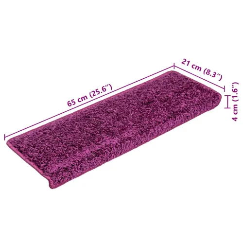 Prostirke za stepenice 10 kom 65x21x4 cm ljubičaste pravokutne rubove - Ljubičasta 10 Cijena