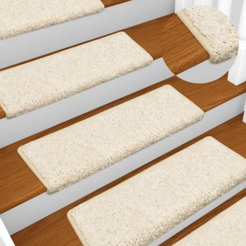 Prostirke za stepenice 10 kom 65x21x4 cm bijele pravokutne rubove - Bijela 65 x 21 x 4 cm 10 Cijena