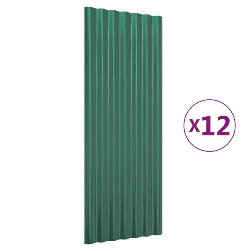 Krovni paneli 12 kom od pocinčani čelik zeleni 100x36 cm - Zelena 100 x 36 cm 12 Cijena