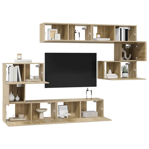 8-dijelni set TV ormarića boja hrasta sonome konstruirano drvo - sonoma hrast 8 80 cm Cijena