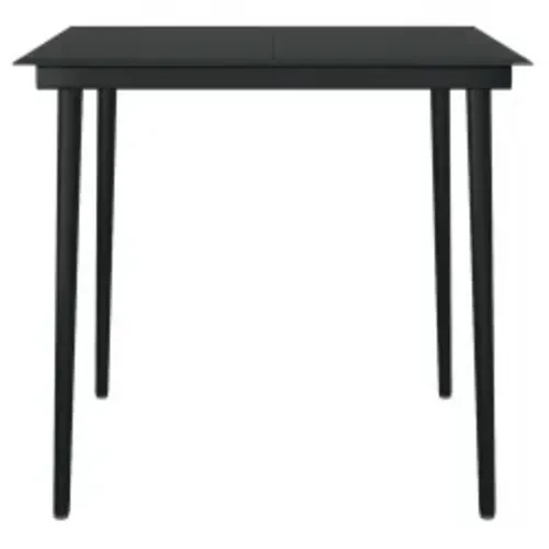 Vrtna garnitura - 5-dijelni vrtni blagovaonski set s jastucima crni - Crna Dužina stola 80 cm 4 Cijena