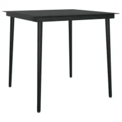 Vrtna garnitura - 5-dijelni vrtni blagovaonski set s jastucima crni - Crna Dužina stola 80 cm 4 Cijena