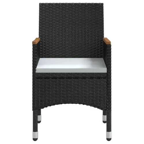 Vrtna garnitura - 5-dijelni vrtni blagovaonski set s jastucima crni - Crna Dužina stola 80 cm 4 Cijena