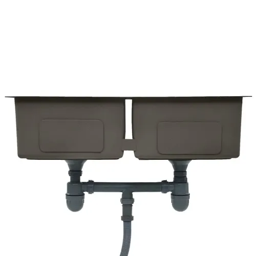 Ručno rađeni kuhinjski sudoper od nehrđajućeg čelika crni - Crna 76 x 44 x 20 cm (dva umivaonika) Crna 76 x 44 x 20 cm (dva umiv Cijena