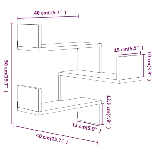 Kutna zidna polica dimljeni hrast 40x40x50 cm konstruirano drvo - Dimljeni hrast 1 Cijena
