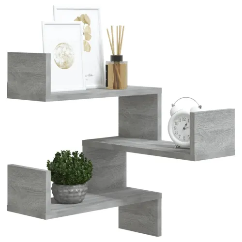 Kutna zidna polica hrast sonoma 40x40x50 cm konstruirano drvo - Sivi hrast sonoma 1 Cijena