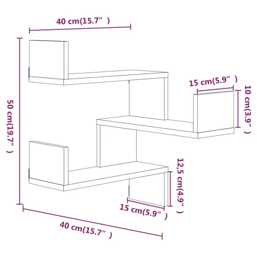 Kutna zidna polica hrast sonoma 40x40x50 cm konstruirano drvo - Sivi hrast sonoma 1 Cijena