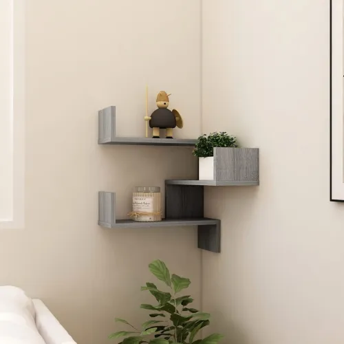 Kutna zidna polica hrast sonoma 40x40x50 cm konstruirano drvo - Sivi hrast sonoma 1 Cijena