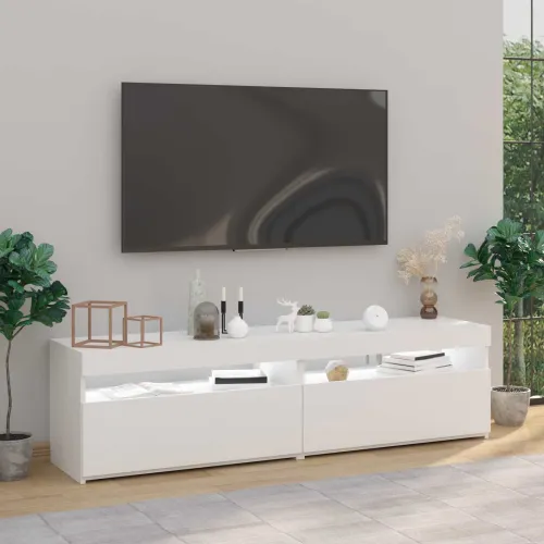 TV ormarići s LED svjetlima 2 kom bijeli 75 x 35 x 40 cm - Bijela 2 75 cm Bijela Cijena