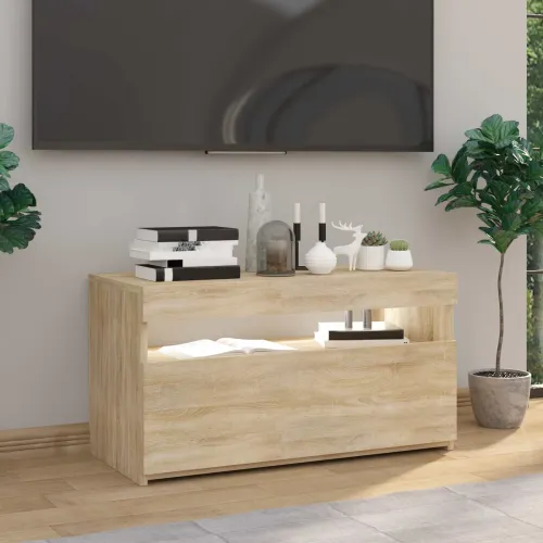 TV ormarić s LED svjetlima boja hrasta sonome 75 x 35 x 40 cm - sonoma hrast 1 75 cm Sonoma hrast Cijena