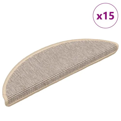 Prostirke za stepenice 15 kom 56x17x3 cm srebrne poluokrugle - Srebrno 56 x 17 x 3 cm Cijena