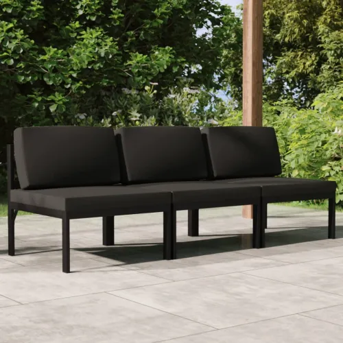 Vrtni trosjed s jastucima aluminijski antracit - Srednja sofa (3 kom) 1 Cijena