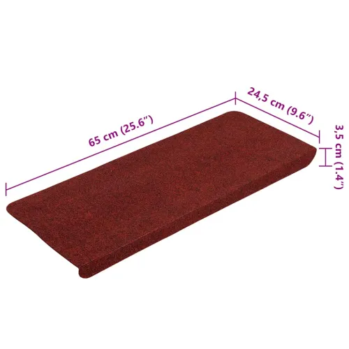 Ljepljivi tepisi za stepenice 15 kom 65x24,5x3,5 cm crveni - Crvena 65 x 24.5 x 3.5 cm 15 Cijena