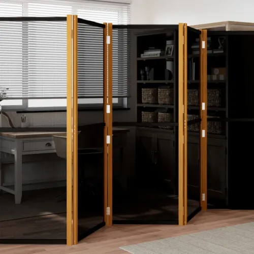 Paravan - Sobna pregrada s 5 panela crna 350 x 180 cm - Crna 350 x 180 cm 1 Cijena