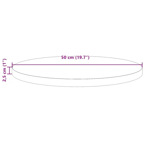 Ploča za stol bijela Ø 50 x 2,5 cm od masivne borovine - Bijela Ø 50 x 2.5 cm Cijena