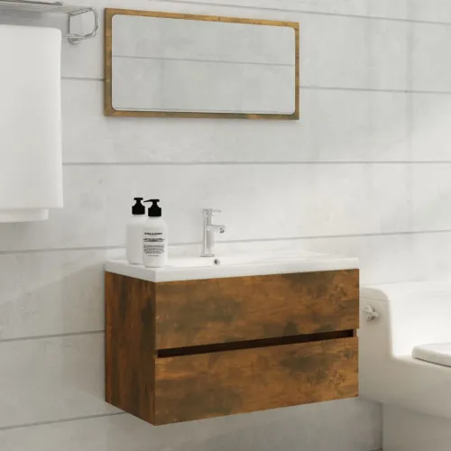 Ormarić za Lavabo - Umivaonik boja dimljenog hrasta 40x35x62,5 cm drveni - Dimljeni hrast 80 x 38.5 x 45 cm 1 1 Cijena