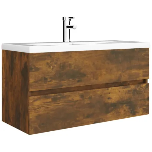 Ormarić za Lavabo - Umivaonik boja dimljenog hrasta 90x38,5x45 cm drveni - Dimljeni hrast 90 x 38.5 x 45 cm Cijena