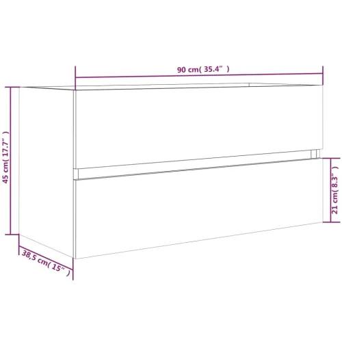 Ormarić za Lavabo - Umivaonik boja dimljenog hrasta 90x38,5x45 cm drveni - Dimljeni hrast 90 x 38.5 x 45 cm Cijena