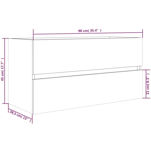 Ormarić za Lavabo - Umivaonik boja hrasta sonome 90x38,5x45 cm drveni - Sivi hrast sonoma 90 x 38.5 x 45 cm Cijena