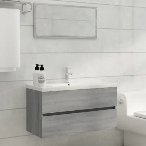 Ormarić za Lavabo - Umivaonik boja hrasta sonome 90x38,5x45 cm drveni - Sivi hrast sonoma 90 x 38.5 x 45 cm Cijena