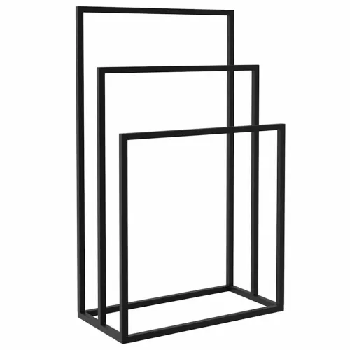 Samostojeći stalak za ručnike crni 48 x 24 x 79 cm željezni - Crna 48 x 24 x 79 cm Cijena