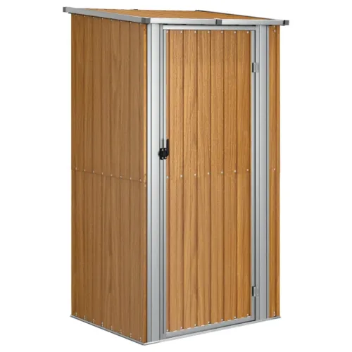 Vrtna kućica smeđa 118,5x97x209,5 cm pocinčani čelik - Smeđa 1 Smeđa Cijena