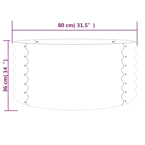 Vrtna sadilica od pocinčanog čelika 80 x 80 x 36 cm smeđa - Smeđa 80 x 80 x 36 cm 1 Smeđa Cijena