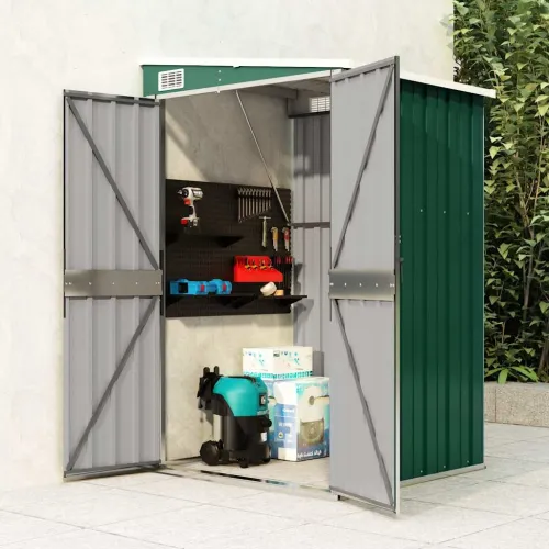 Zidno Vrtna kućica - Vrtno spremište zeleno 118 x 100 x 178 cm pocinčani čelik - Zelena 118 x 100 x 178 cm 1 Zelena Cijena