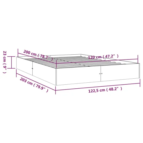 Okvir za krevet od masivnog drva bijeli 120 x 200 cm - Bijela 120 x 200 cm Cijena
