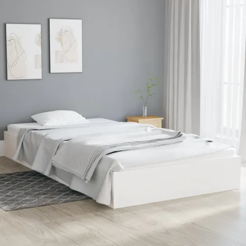 Okvir za krevet od masivnog drva bijeli 100 x 200 cm - Bijela 100 x 200 cm Cijena