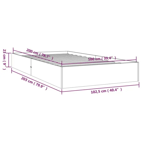 Okvir za krevet od masivnog drva bijeli 100 x 200 cm - Bijela 100 x 200 cm Cijena
