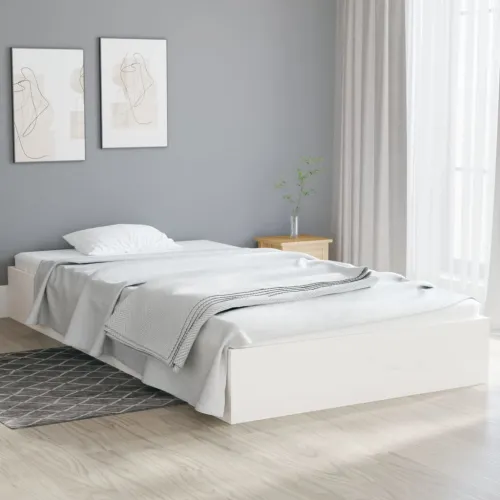 Okvir za krevet od masivnog drva bijeli 90 x 200 cm - Bijela 90 x 200 cm Cijena