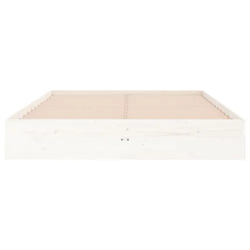 Okvir za krevet od masivnog drva bijeli 140 x 190 cm - Bijela 140 x 190 cm Cijena