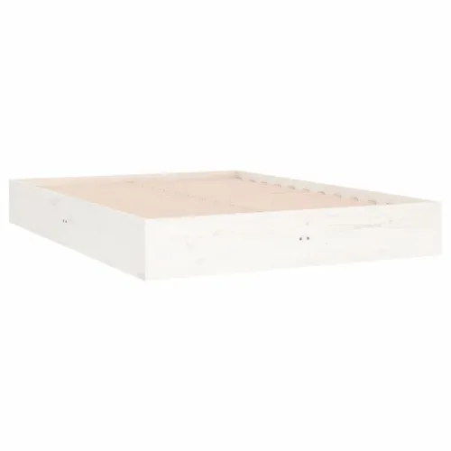 Okvir za krevet od masivnog drva bijeli 140 x 190 cm - Bijela 140 x 190 cm Cijena