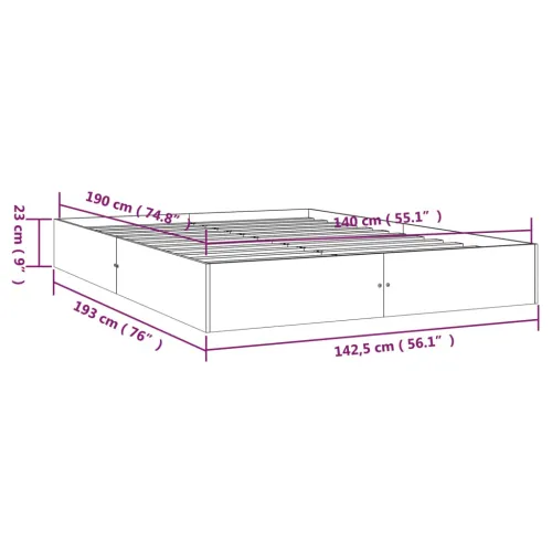 Okvir za krevet od masivnog drva bijeli 140 x 190 cm - Bijela 140 x 190 cm Cijena