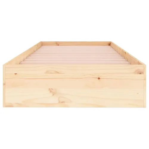 Okvir za krevet od masivnog drva 75 x 190 cm jednokrevetni - Prirodna 75 x 190 cm Cijena