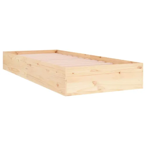 Okvir za krevet od masivnog drva 75 x 190 cm jednokrevetni - Prirodna 75 x 190 cm Cijena