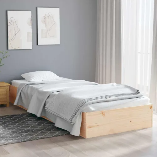 Okvir za krevet od masivnog drva 75 x 190 cm jednokrevetni - Prirodna 75 x 190 cm Cijena