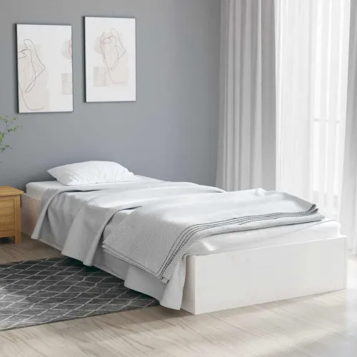 Okvir za krevet od masivnog drva bijeli 75 x 190 cm mali - Bijela 75 x 190 cm Bijela 75 x 190 cm Cijena