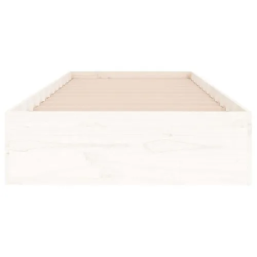 Okvir za krevet od masivnog drva bijeli 75 x 190 cm mali - Bijela 75 x 190 cm Cijena