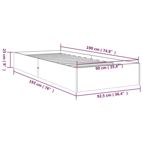 Okvir za krevet bijeli od masivnog drva 90 x 190 cm mali - Bijela 90 x 190 cm Cijena