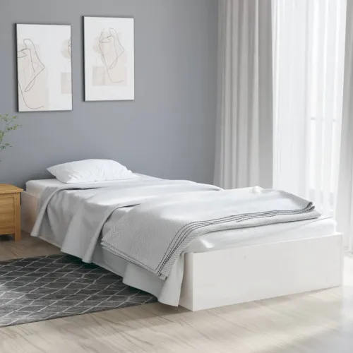 Okvir za krevet bijeli od masivnog drva 90 x 190 cm mali - Bijela 90 x 190 cm Cijena