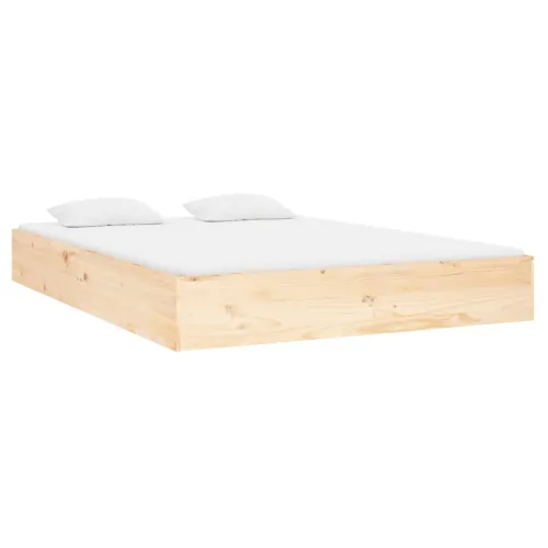 Okvir za krevet od masivnog drva 135 x 190 cm bračni - Prirodna 135 x 190 cm Cijena