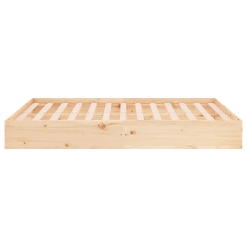Okvir za krevet od masivnog drva 135 x 190 cm bračni - Prirodna 135 x 190 cm Cijena