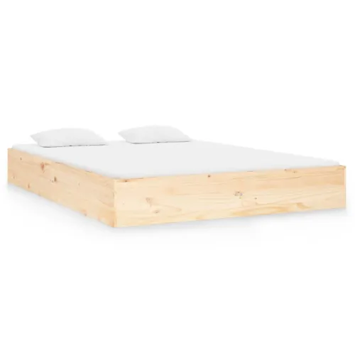 Okvir za krevet od masivnog drva 135 x 190 cm bračni - Prirodna 135 x 190 cm Cijena